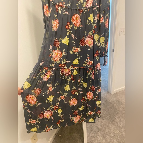 Anthropologie green floral midi - Picture 8 of 9